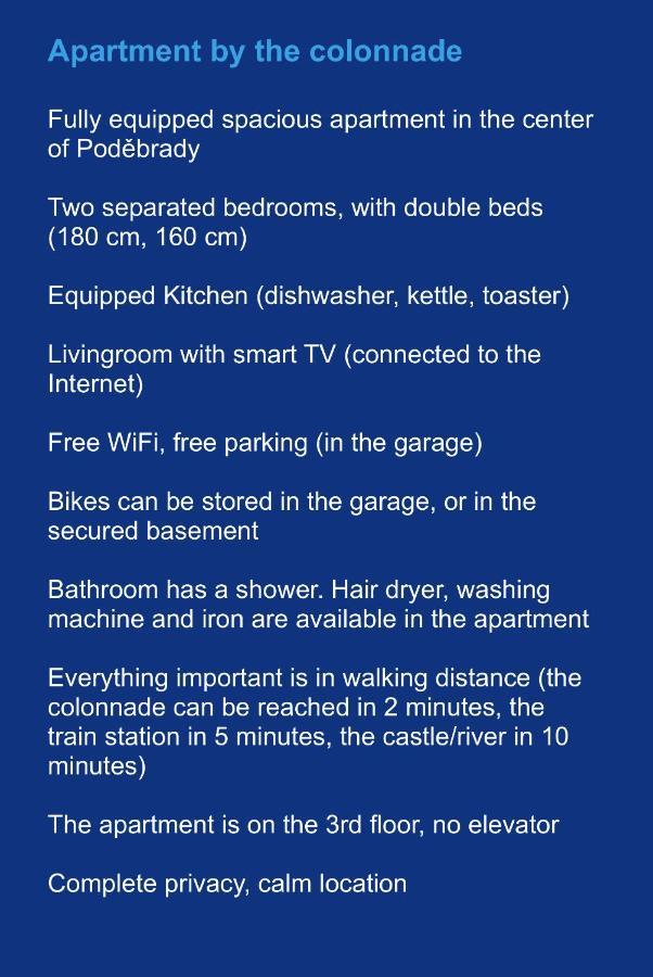 Apartman U Kolonady, ปอดเยบราดิ ภายนอก รูปภาพ